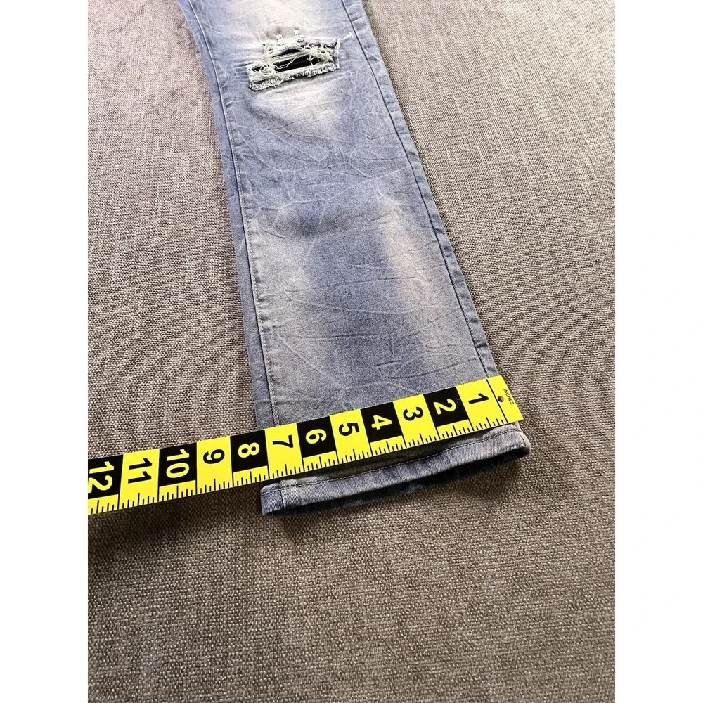 M. Society Jeans Men's 32 X 32 Distressed Straight Stretch Hip Hop Streetwear